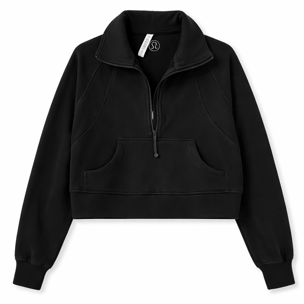 lululemon athletica Black Cropped Half-Zip Pullover